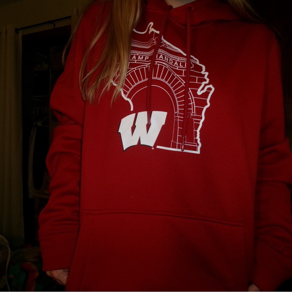 Red Wisconsin Under Armour Hoodie